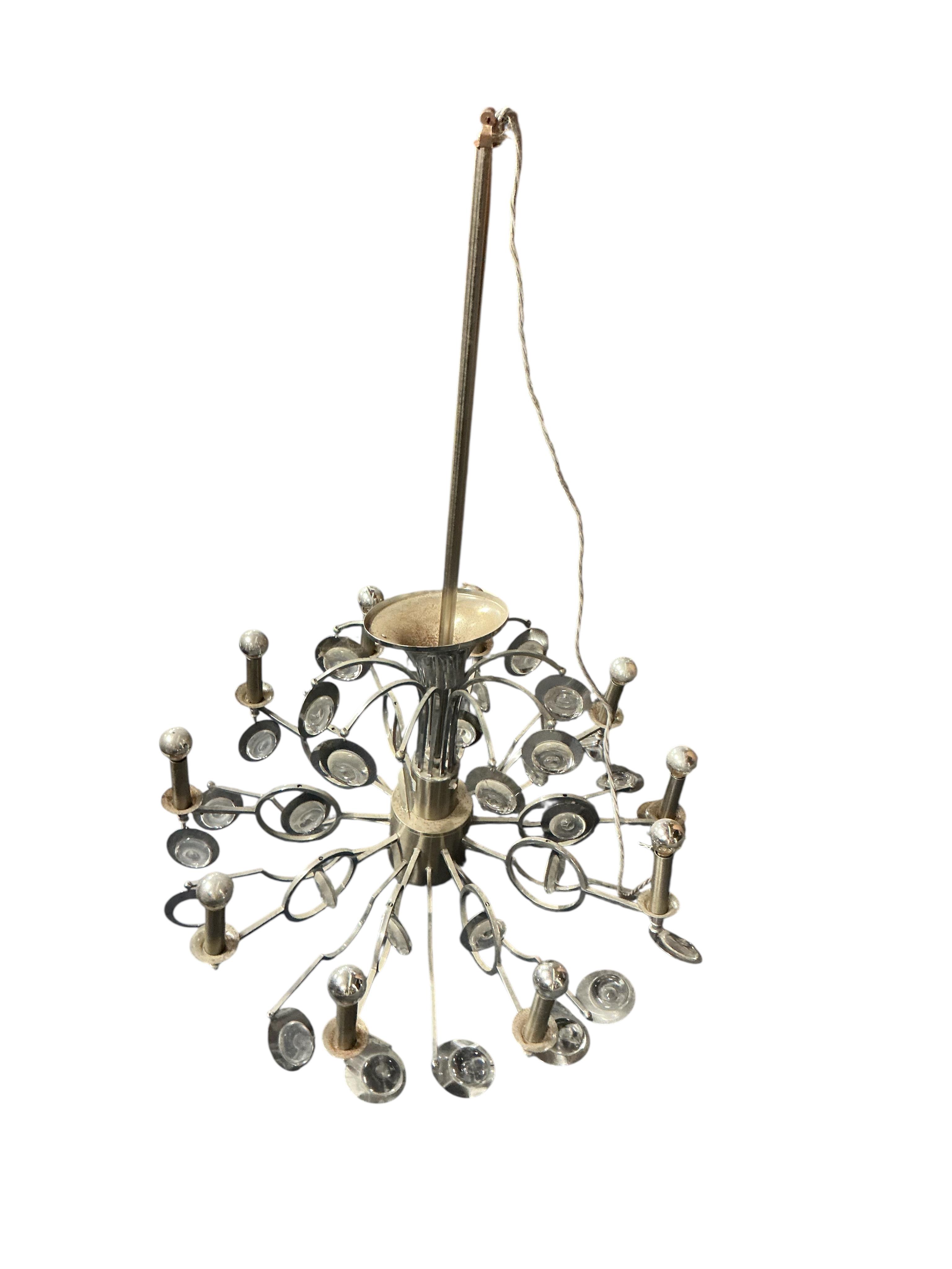 A Contemporary ten light electrolier, drop 110cm